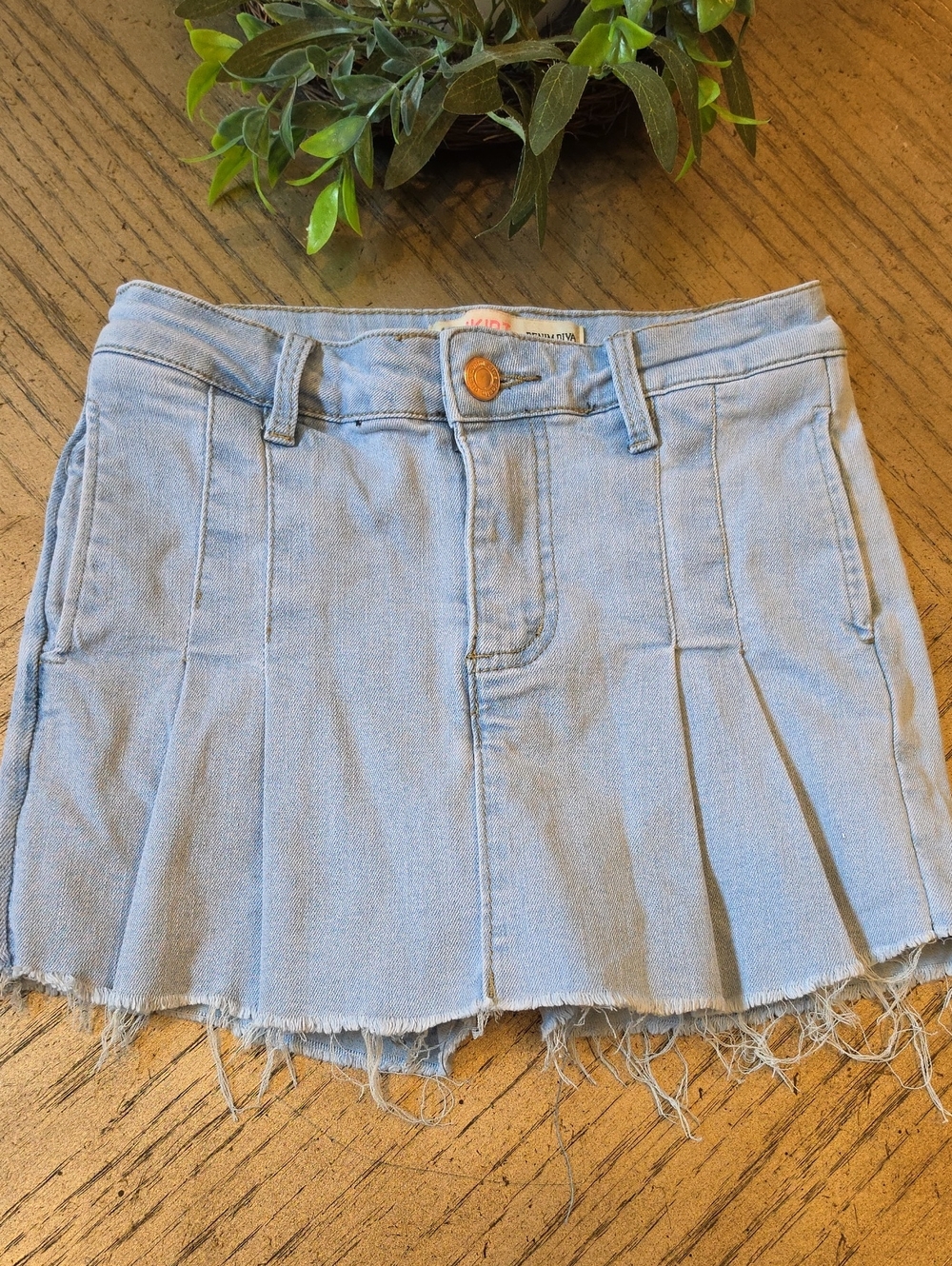 Light Blue Denim Pleated Skirt Size 8